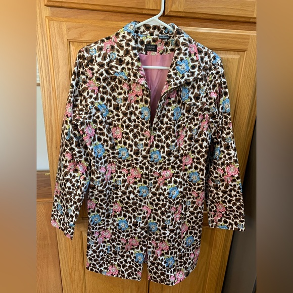Nicole Miller leopard / flowers jacket / blazer. Size 12 - Picture 1 of 5
